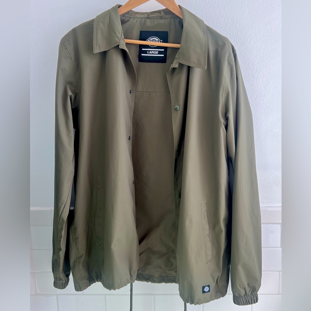 Dickies Snap Up Front Green Windbreaker (L)